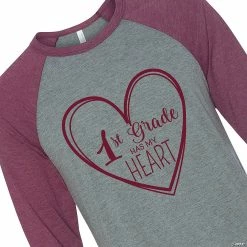 Buy ⌛ 1st Grade Has My Heart Adult's ⚾ Baseball T-Shirt 🌟