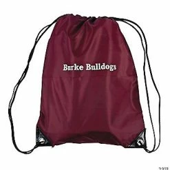 Cheap ✔️ Personalized Large Maroon Drawstring Bags - 12 Pc. 😍