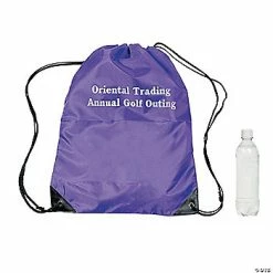 Best Pirce ⌛ Personalized Large Purple Drawstring Bags - 12 Pc. 😉