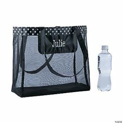 Hot Sale 💯 Personalized Large Black Mesh Tote Bag 🎁