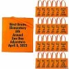 Top 10 💯 15" x 17" Personalized Large Orange Nonwoven Tote Bags with Text Color Choice - 24 Pc. 💯 -OTC Shop 13809062