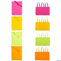 Brand new ⭐ 14" x 17" Large Bright Color Canvas Tote Bags - 12 Pc. ⭐