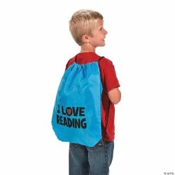 Promo 🔔 14" x 18" Large I Love Reading Nonwoven Drawstring Bags - 12 Pc. 💯 -OTC Shop 14 x 18 large i love reading nonwoven drawstring bags 12 pc 14 2033 a03