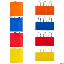 Budget 💯 15" x 17" Large Nonwoven Bright Tote Bags - 12 Pc. 😍