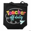 Deals ❤️ 18" x 20" Large Teacher Off Duty Canvas Tote Bag ❤️ -OTC Shop 18 x 20 large teacher off duty canvas tote bag14105131