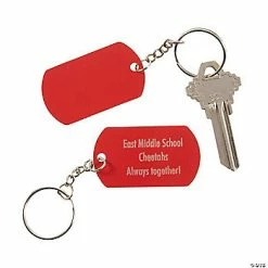 Buy 🌟 Personalized Red 🦮 Dog Tag Keychains - 12 Pc. ✨