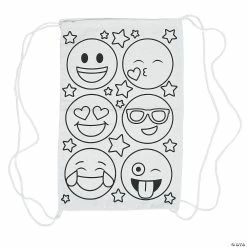 Top 10 🛒 Color Your Own Medium Emoji Canvas Drawstring Bags - 12 Pc. ⌛