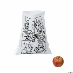 Best Sale 🧨 Color Your Own Medium Superhero Drawstring Bags - 12 Pc. ⭐