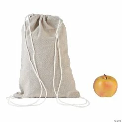 Hot Sale 👍 DIY Medium Canvas Drawstring Bags - 12 Pc. 🌟