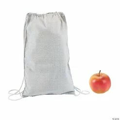 Discount 🔥 DIY Medium White Canvas Drawstring Bags - 12 Pc. 🔔