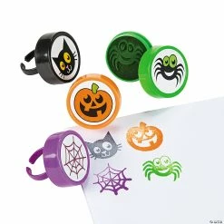 Cheap 🧨 Halloween Stamper Rings - 24 Pc. 😍