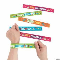 New 🔔 Happy 🎂 Birthday Slap Bracelets - 12 Pc. ✔️