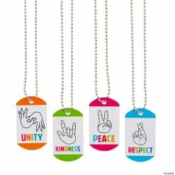 Discount ⌛ Humankind & Diversity 🦮 Dog Tag Necklaces - 12 Pc. ⭐