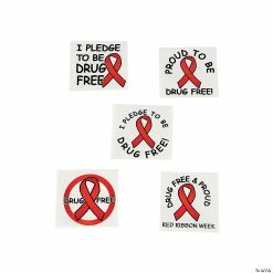 Buy 🛒 Red Ribbon Week Temporary Tattoos - 72 Pc. 🤩