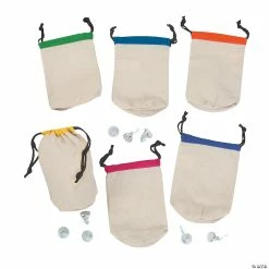 Wholesale 🧨 Small Canvas Drawstring Bags with Bright Trim 👏
