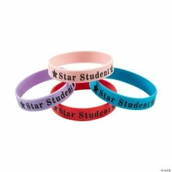 Promo 👏 Star Student Rubber Bracelets - 24 Pc. ⌛