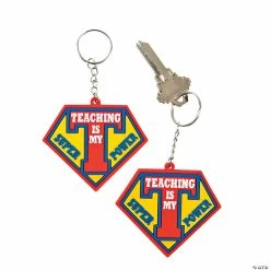 Discount ⭐ Teacher Superpower Keychains - 12 Pc. 🔔