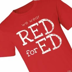 Best Sale 🔔 We Wear Red for Ed Adult's T-Shirt 😀