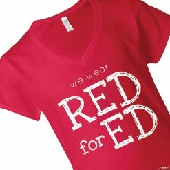 Top 10 👏 We Wear Red for Ed 👩 Women's T-Shirt 🔥